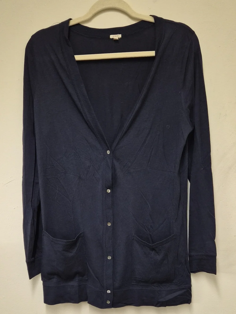 J. Crew Navy Long-Sleeve Button Cardigan Size M